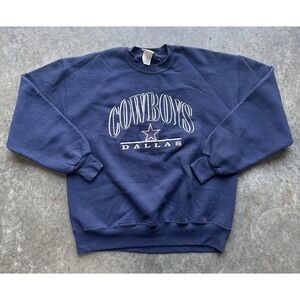 Vintage 90s Dallas Cowboys Crewneck Sweater Chalk Line Russell NFL Size Large